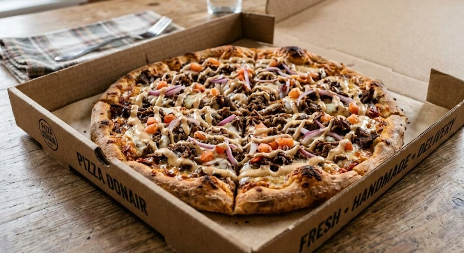 Donair Pizza at Simon King Donair & Submarine in Edmonton, AB